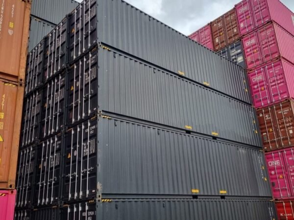 40 foot high cube container, black-grey